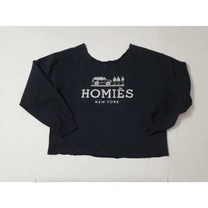 Vintage 90s Homies New York Cropped Sweatshirt Womens XL